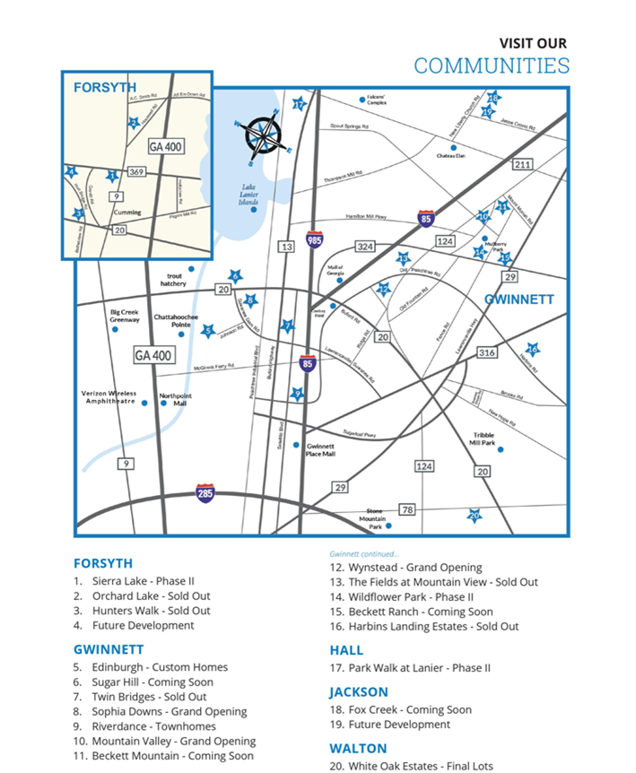 Almont at a Glance Home Builders in Cumming GA